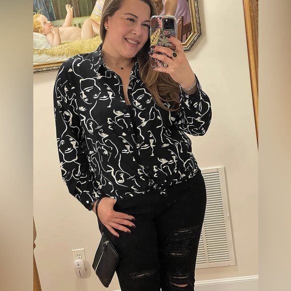 Long Sleeve Button Down Shirts Dressy Casual Tops - Picture 2 of 8